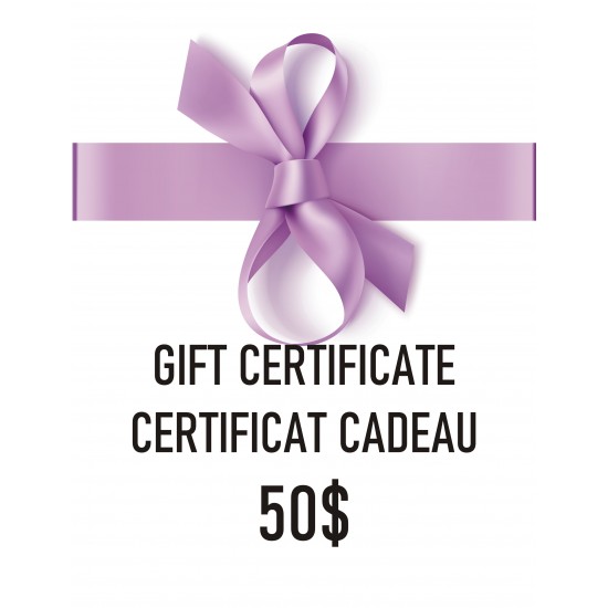   Gift Certificate card - 50$ - O SO NATURAL - ESSENCIEL